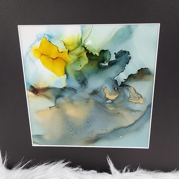 Original Alcohol Ink on Grafix & Matted in Black - Picture 4 of 7